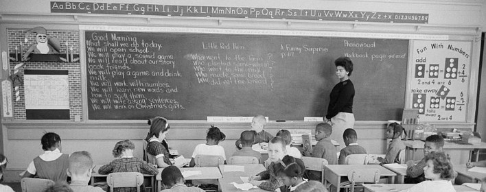 Image of teacher in a classroom
